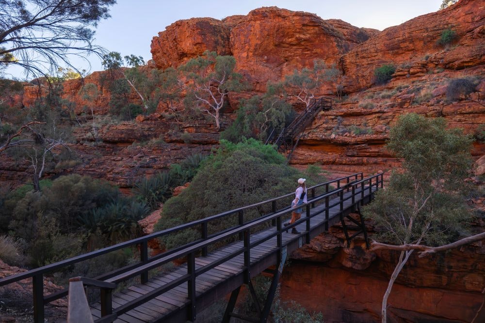 Person on Kings Canyon Rim Walk