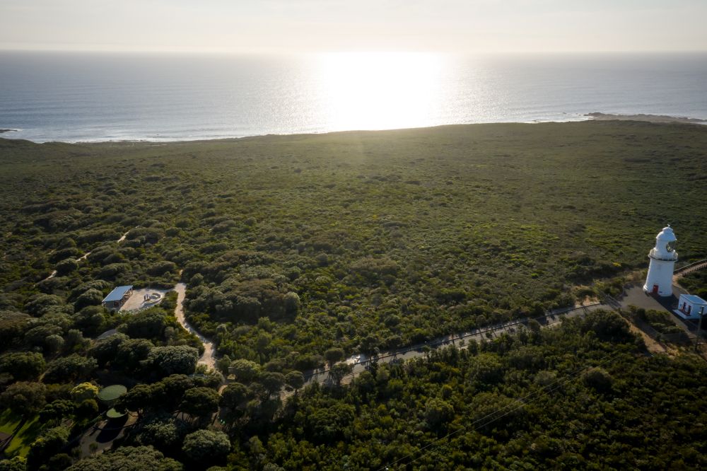 Aerial view of pathway to Cape Naturaliste Lighthouse